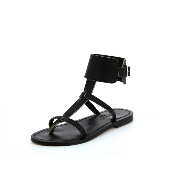 Metallic Suede Black Leather Caravelle Ebene  Flat Sandals K.jacques Flat Sandals Dynamic Woman