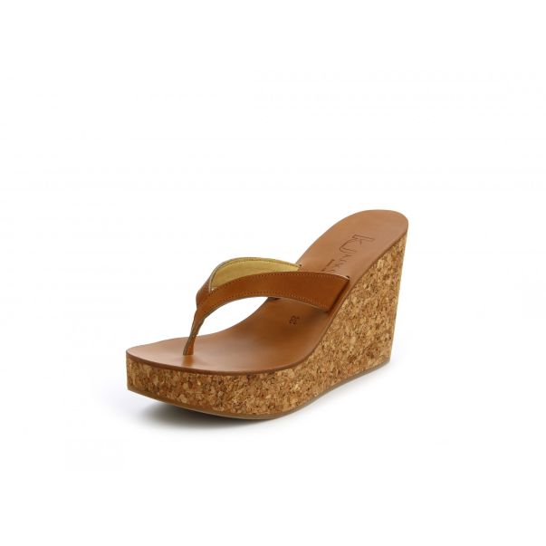 K.jacques Cutting-Edge Pul Natural Leather Woman Wedges Sandals Cinerite  Wedges Sandals