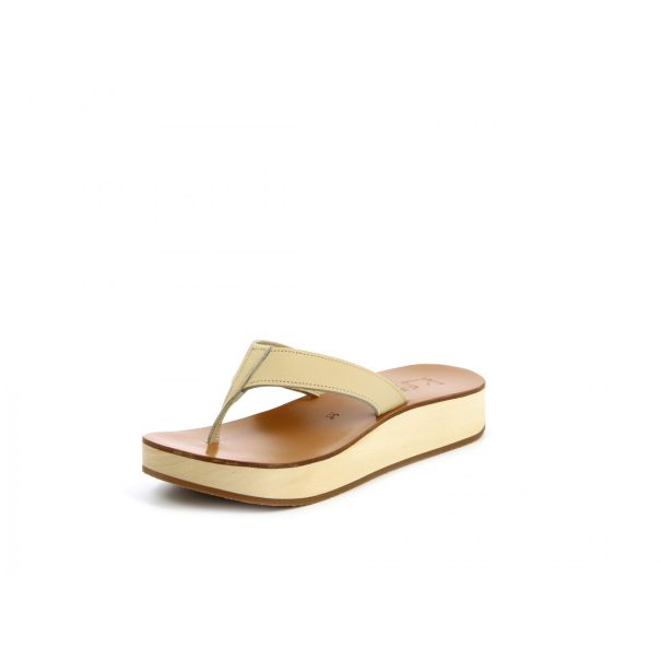 K.jacques Kauri  Wedges Sandals Pul Beige Leather Affordable Woman Wedges Sandals