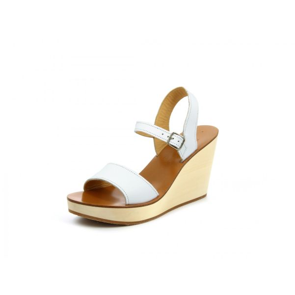 K.jacques Wedges Sandals Rugged White Odeon Leather Woman Orme  Wedges Sandals