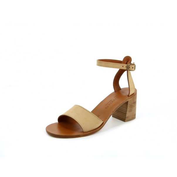 Albane  Stacked Heels Sandals Economical Nubuk Natural Leather K.jacques Woman Stacked Heels Sandals