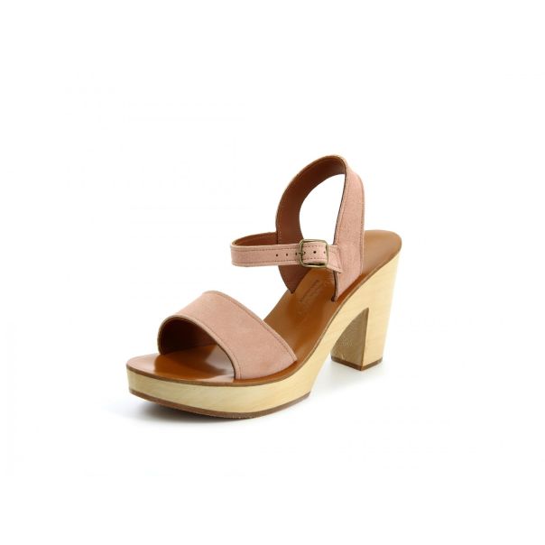 Suede Factor Leather Refined Woman K.jacques Arbousier  Stacked Heels Sandals Stacked Heels Sandals