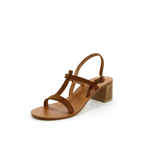 Exclusive Offer Stacked Heels Sandals Suede Amaretto Leather Woman K.jacques Maelys  Stacked Heels Sandals