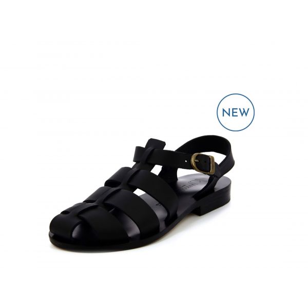 Sturdy Puliter Black Leather K.jacques Sandals Therion H  Sandals Man
