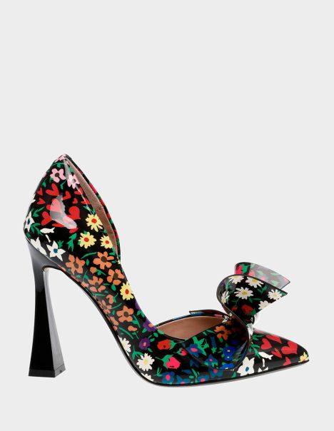 Women Betsey Johnson Black Ditsy Floral Women’s Shoes Nobble-P Black Ditsy Floral