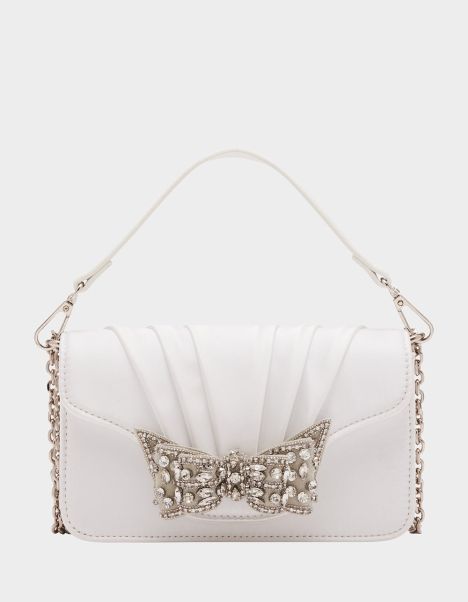 Handbags Ivory Women Betsey Johnson 3D Bow Flap Bag Ivory