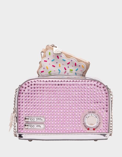 Women Kitsch Get Toasted Crossbody Pink Betsey Johnson Handbags Pink