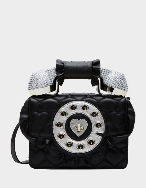 Kitsch Ruffle Phone Bag Black Black Handbags Women Betsey Johnson