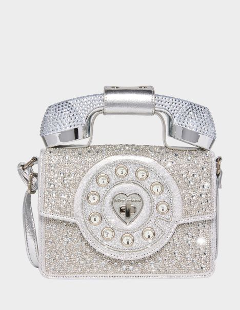 Handbags Betsey Johnson Women Kitsch Million Stars Phone Bag Silver Silver