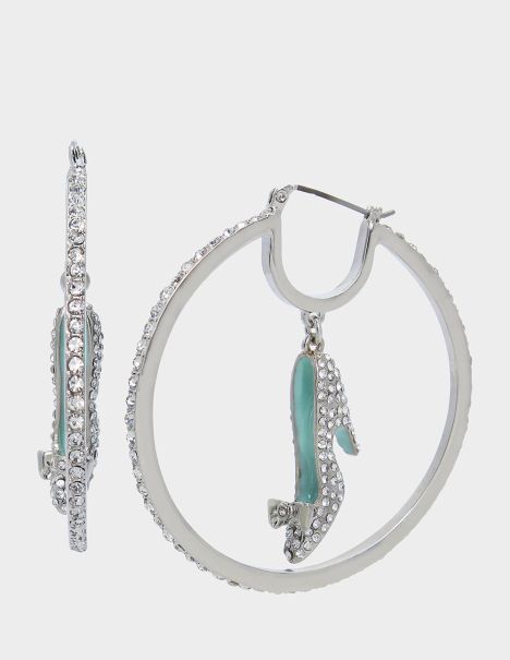 Women Betsey Johnson Crystal Jewelry Prenup Heel Hoops Crystal