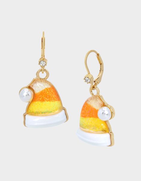 Scary Merry Candy Corn Earrings Orange Orange Jewelry Women Betsey Johnson