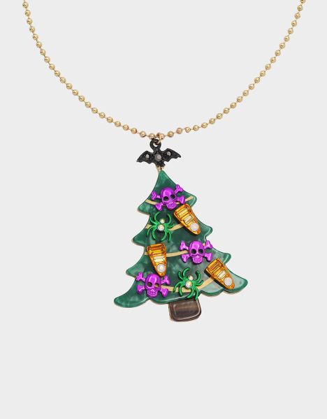 Scary Merry Tree Necklace Green Jewelry Green Betsey Johnson Women