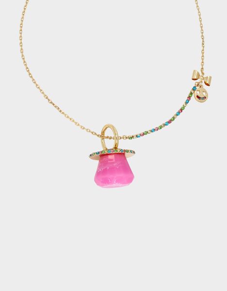 Women Betsey Johnson Sugar Rush Ring Pop Necklace Pink Jewelry Pink