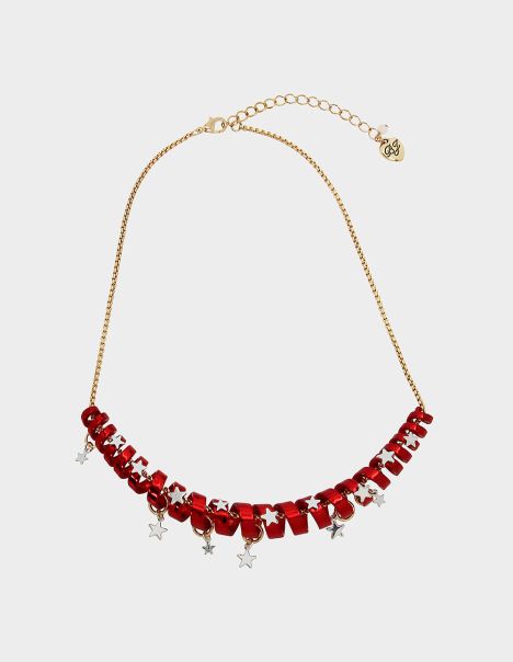 Red Betseys Holiday Coil Necklace Red Betsey Johnson Women Jewelry