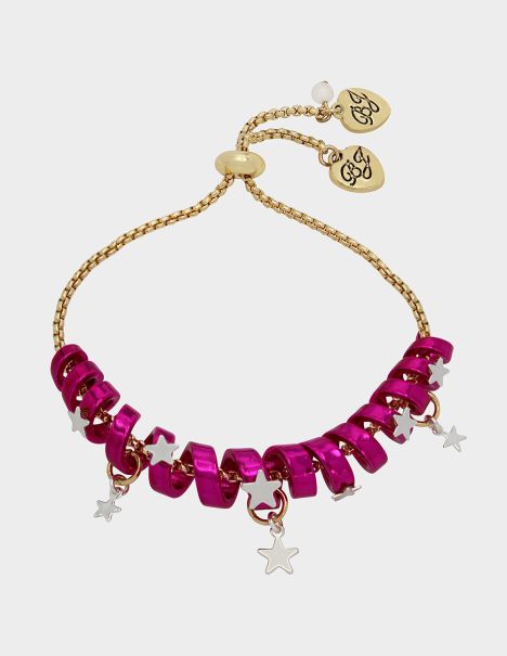 Women Betsey Johnson Betseys Holiday Coil Bracelet Pink Pink Jewelry