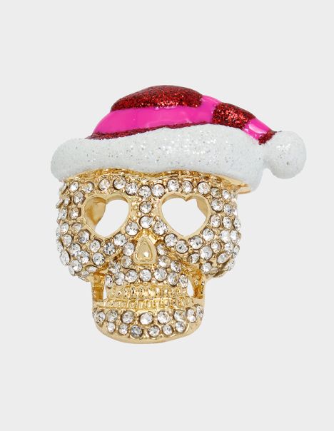 Betseys Holiday Santa Skull Ring Pink Jewelry Betsey Johnson Pink Women