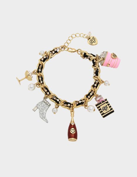 Multi Going All Out Charm Chain Bracelet Multi Betsey Johnson Jewelry Women