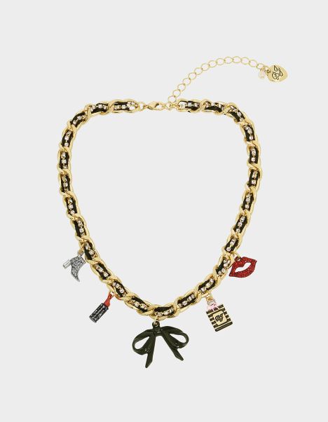Women Going All Out Charm Chain Necklace Multi Multi Betsey Johnson Jewelry