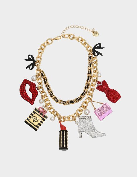 Multi Jewelry Betsey Johnson Going All Out Charm Necklace Multi Women