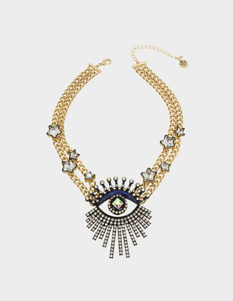 Betsey Johnson Women Jewelry Shine Bright Eye Frontal Necklace Blue Blue