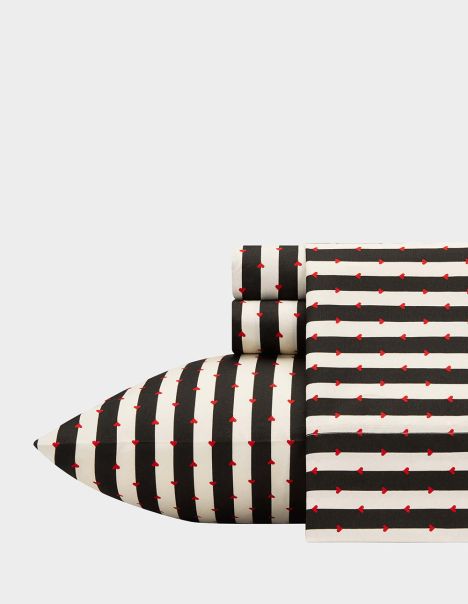 Women Betsey Johnson Betseys Wonderland Stripe Black King Sheet Set Multi Multi Home